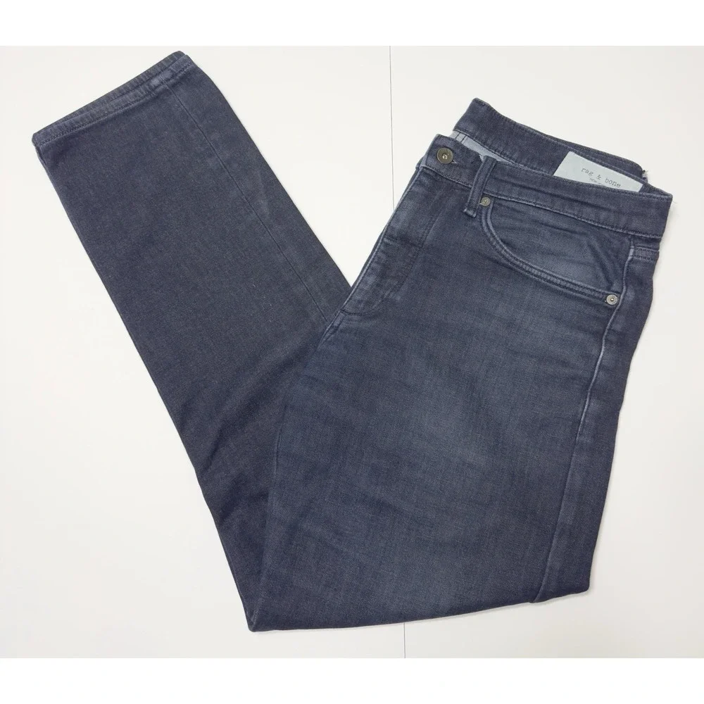 rag & bone Men's Fit 2 Slim Jeans Dark Wash Size 34x30 Stretch Designer Luxury